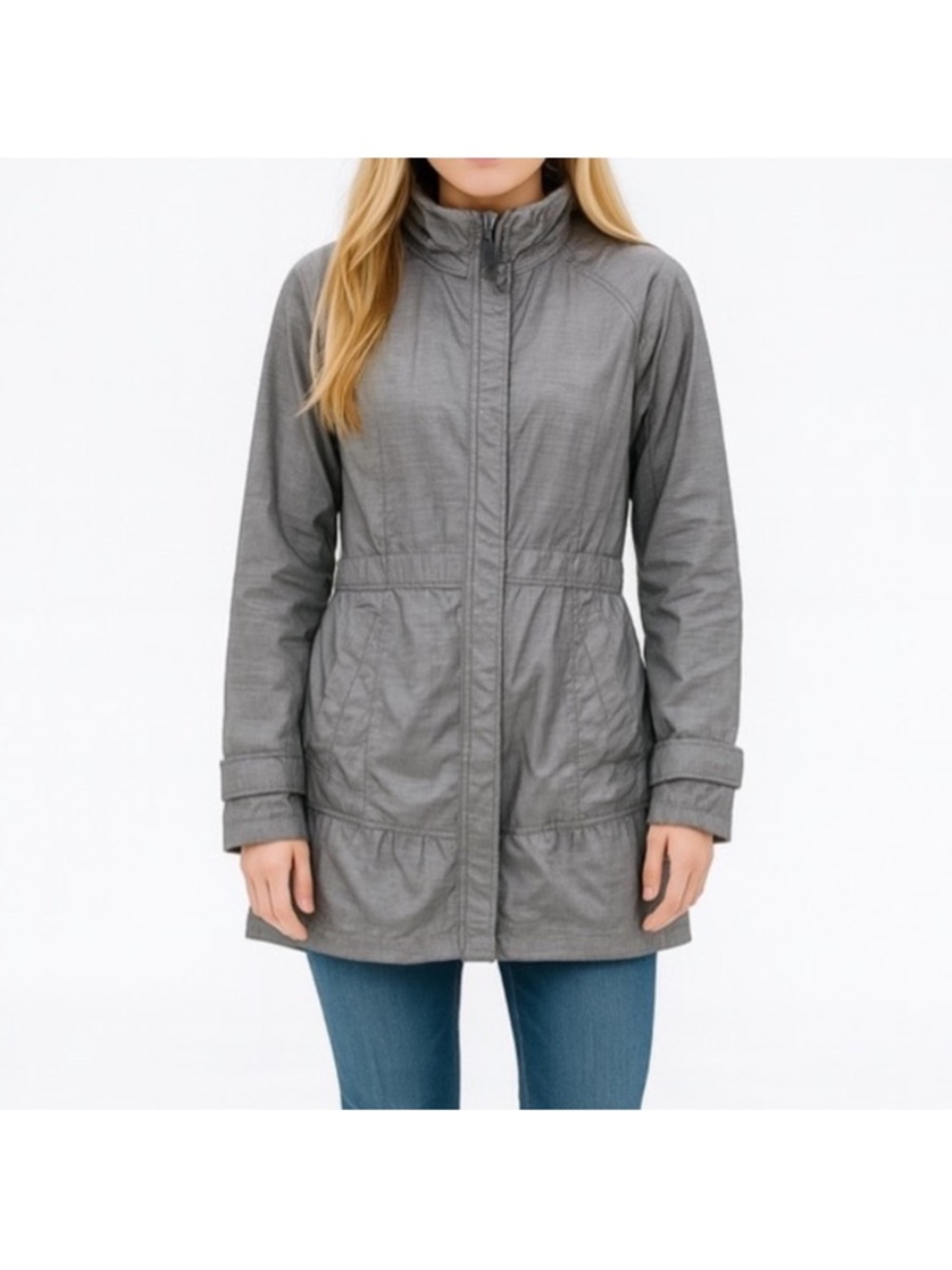 Athleta Women's City Chic‎ Gray Windbreaker Jacket Size XL Gray